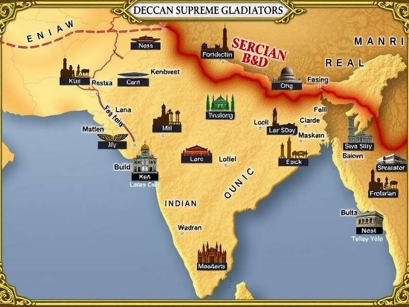 Deccan Supreme Gladiators Map Showcasing Indian Landmarks